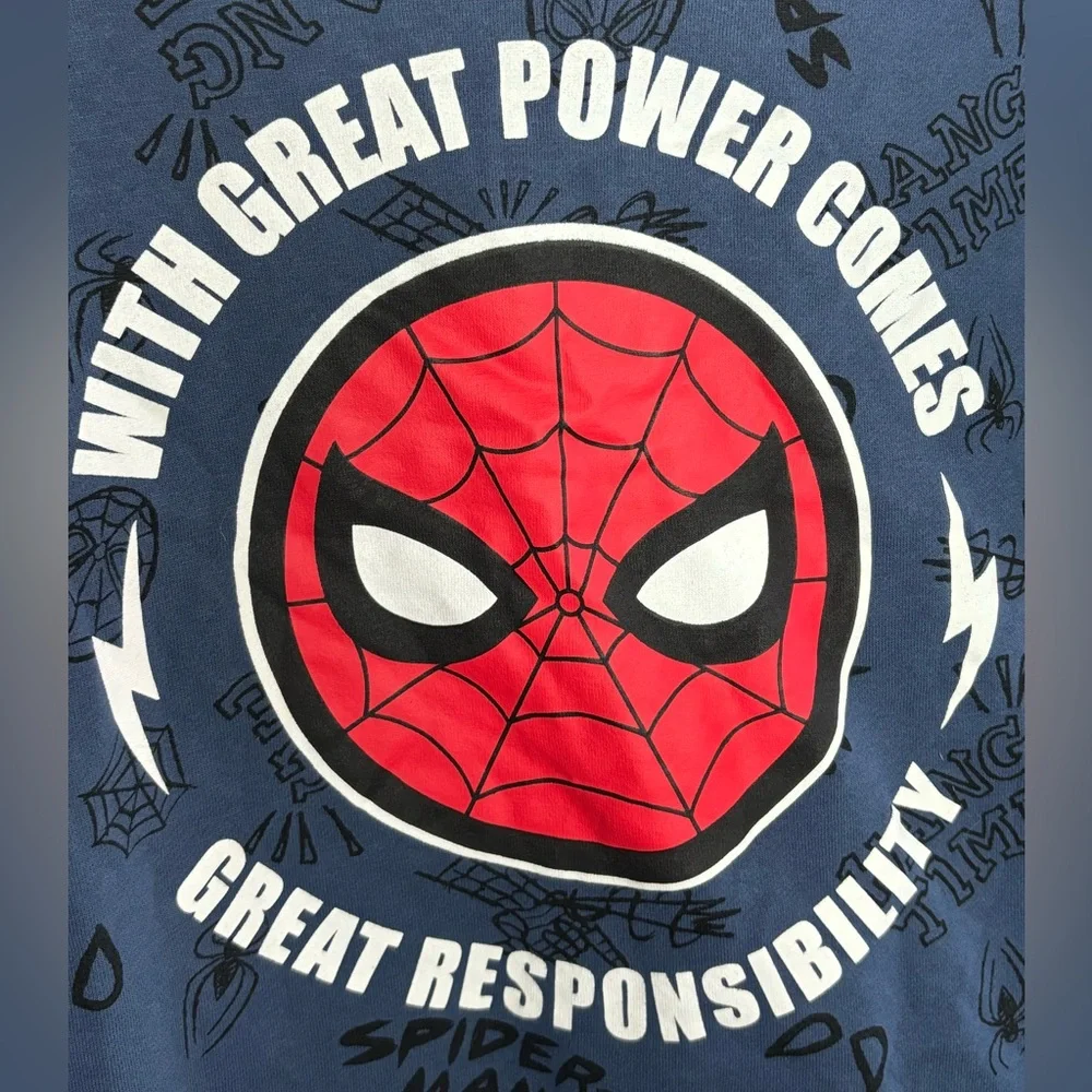 Marvel Spiderman Graphic Cotton Blend Sweatshirt Size L Travel Superhero